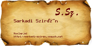 Sarkadi Szirén névjegykártya